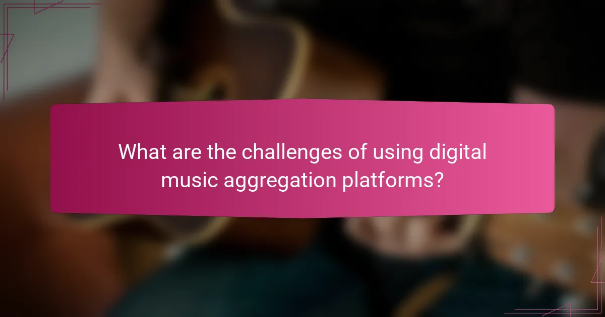 What are the challenges of using digital music aggregation platforms?