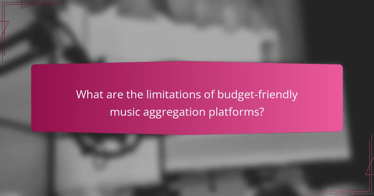 What are the limitations of budget-friendly music aggregation platforms?