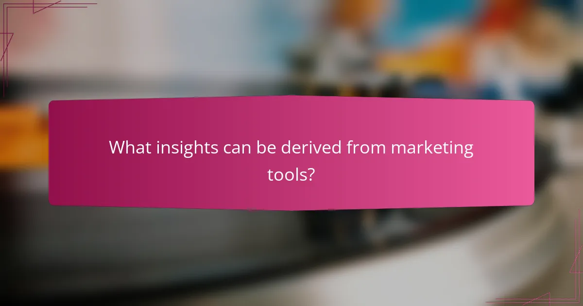 What insights can be derived from marketing tools?